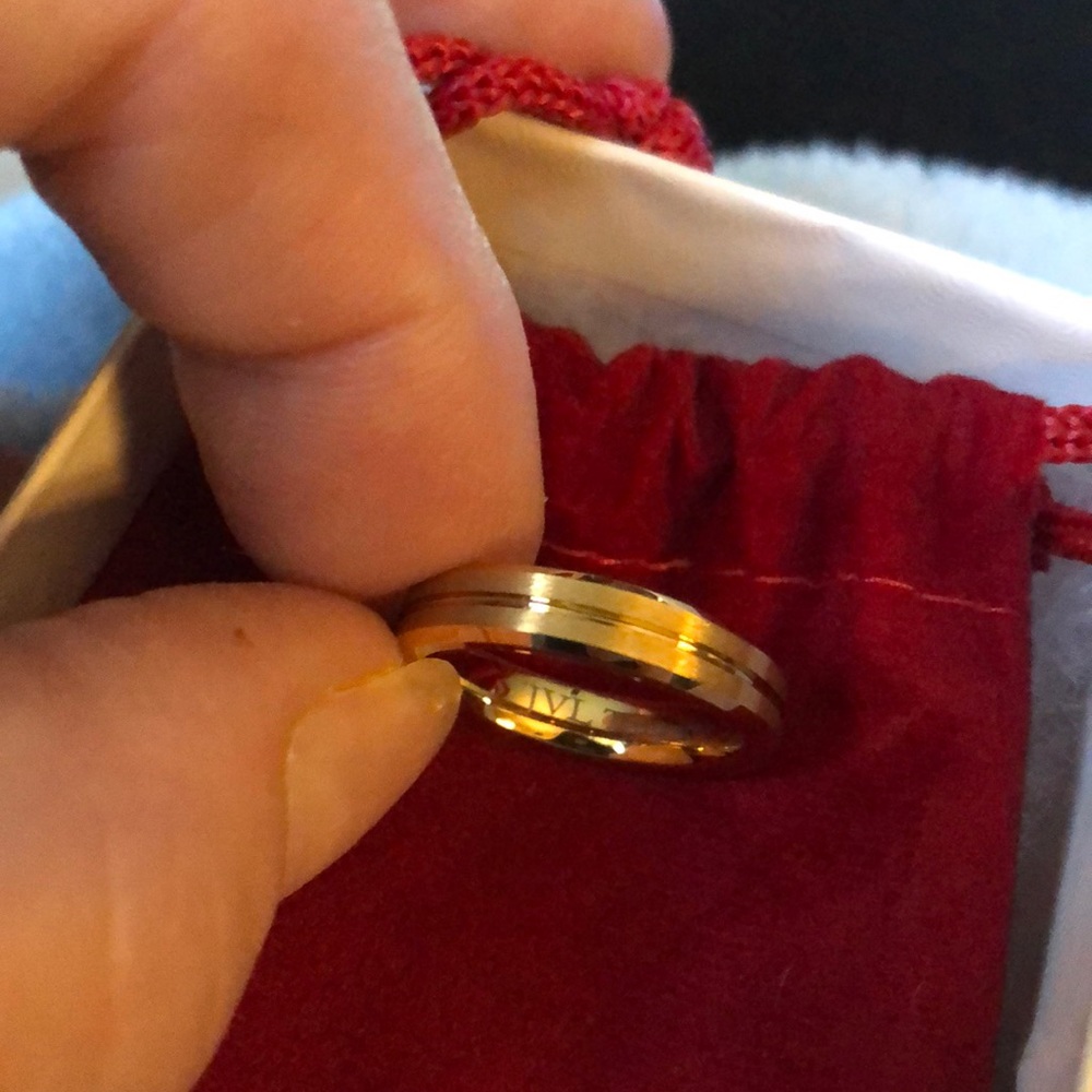 New JVL Tungsten gold women’s wedding band